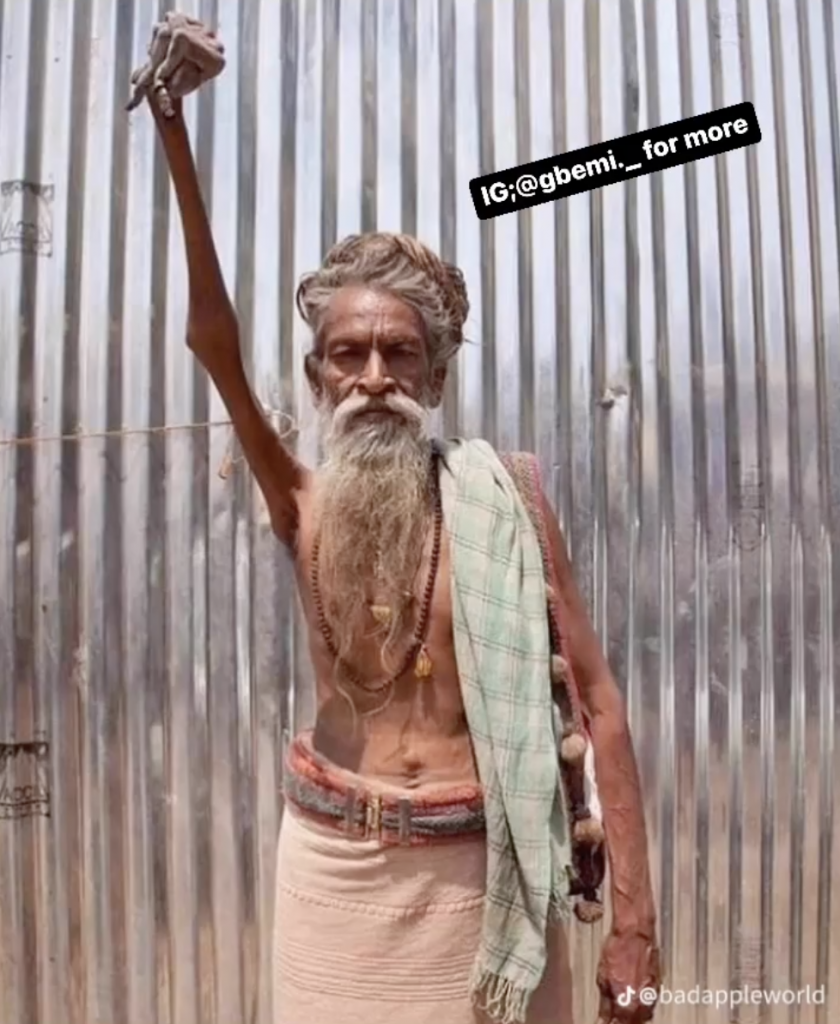 Meet Ama Bharati Man Who Kept His Arm Raised For 45 Years To Promote