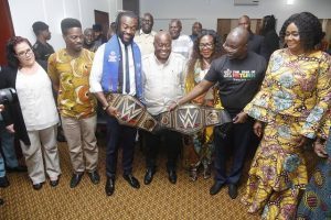 Kofi Kingston Meets Akufo-Addo in Jubilee House (Photos)