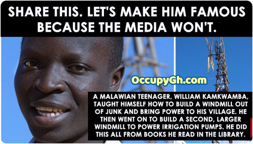 William Kamkwamba: Malawian Taught Build Windmill From Junk