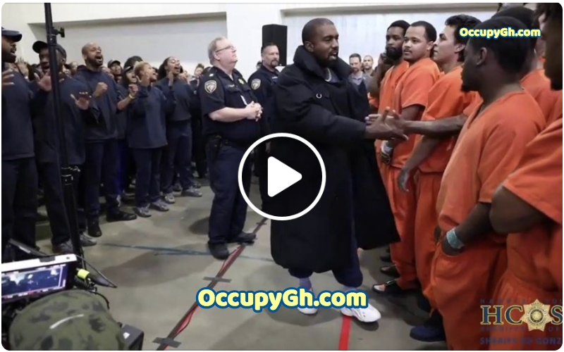 kanye preaching at the prison