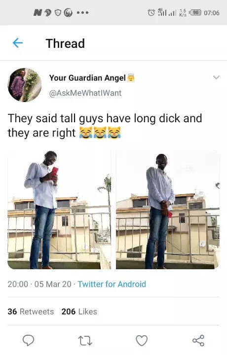 'Send Location' - Lady Tells A Guy After Seeing The Post That Says He Has A Long 'Thing' (SCREENSHOT)