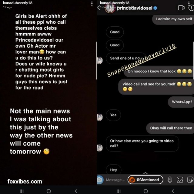 Prince David Osei Exposed Begging For Nudes On Instagram