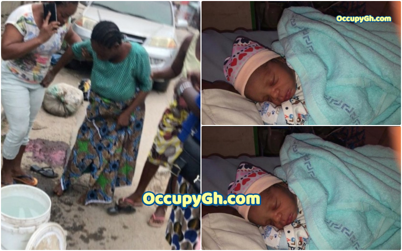 woman gives birth middle of road