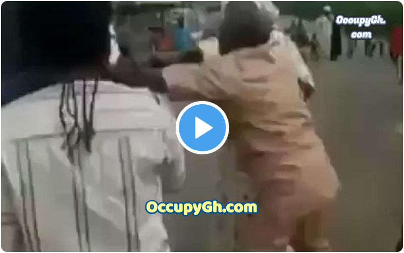 two men fight over woman
