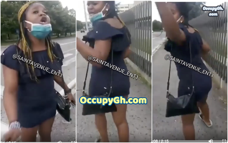Man Disgraces A Nigerian Lady Abroad For Dressing Indecently