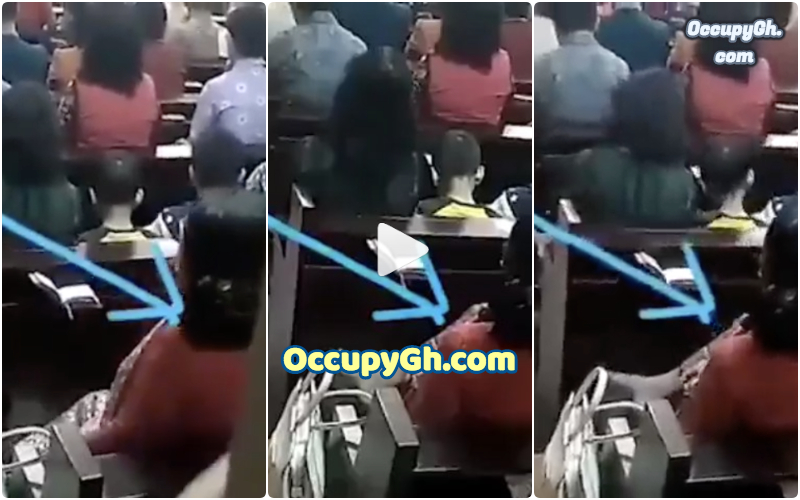 woman stealing money from offering bowl in church