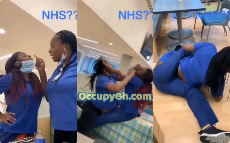 Two Female Nurses fight Hospital Canteen