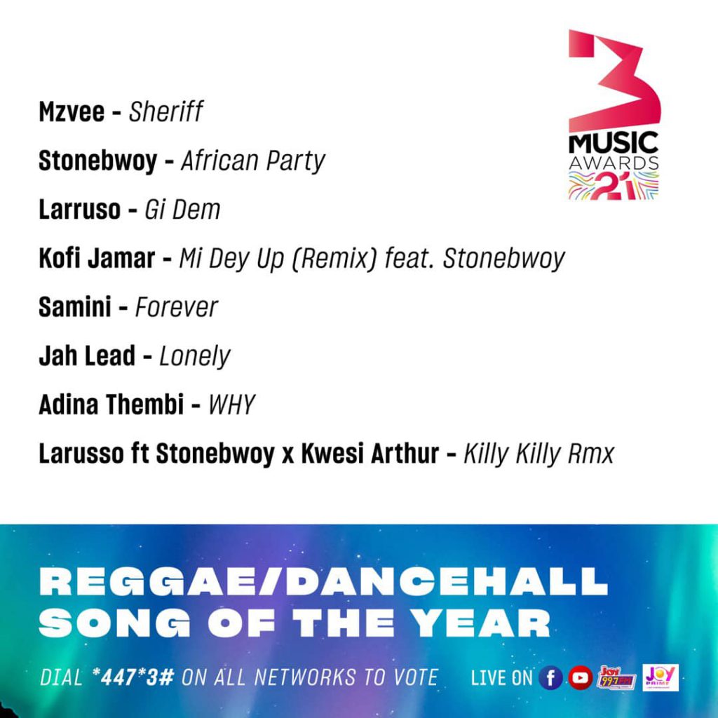 #3musicawards21 Reggae Dancehall Song of the Year!