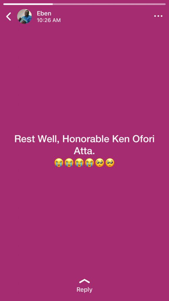 Ken Ofori-Atta Dead