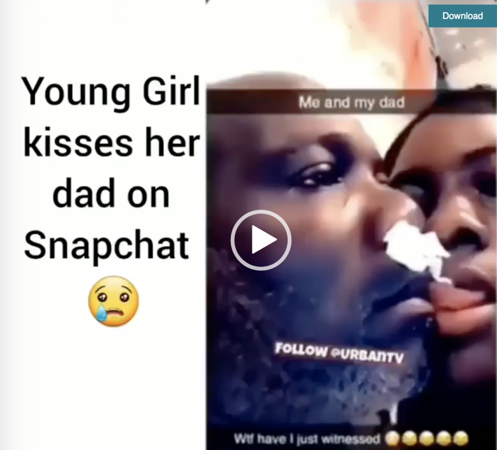 Girl Kissing Her Dad On Snapchat