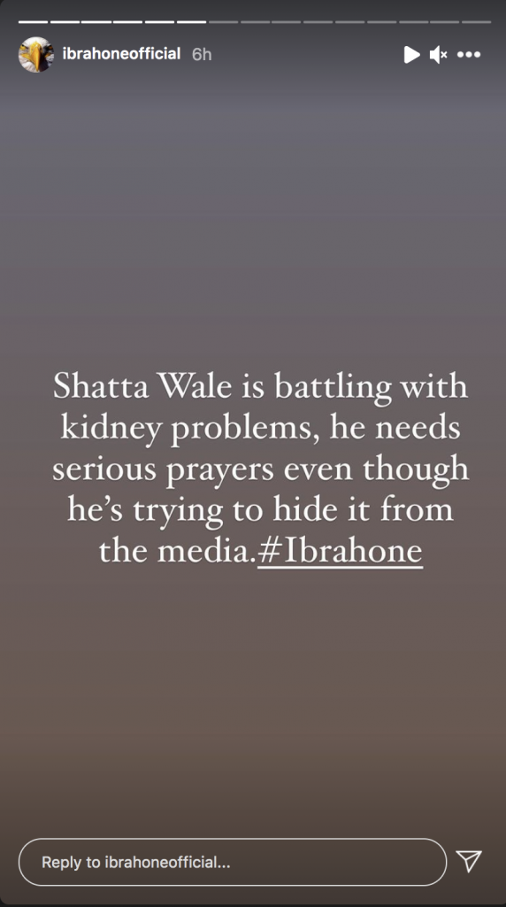 Shatta Wale Kidney Problems