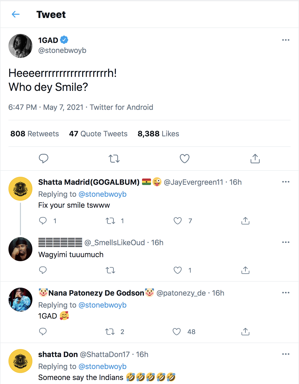 who dey smile stonebwoy