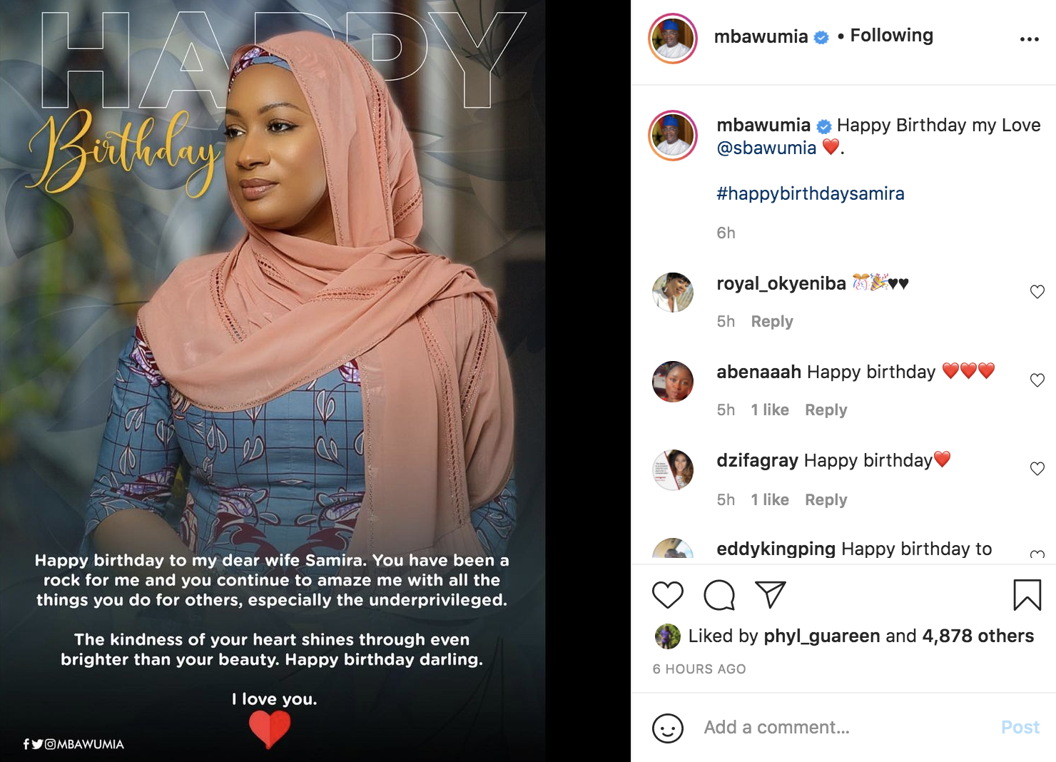 Mahamudu bawumia birthday message samira bawumia