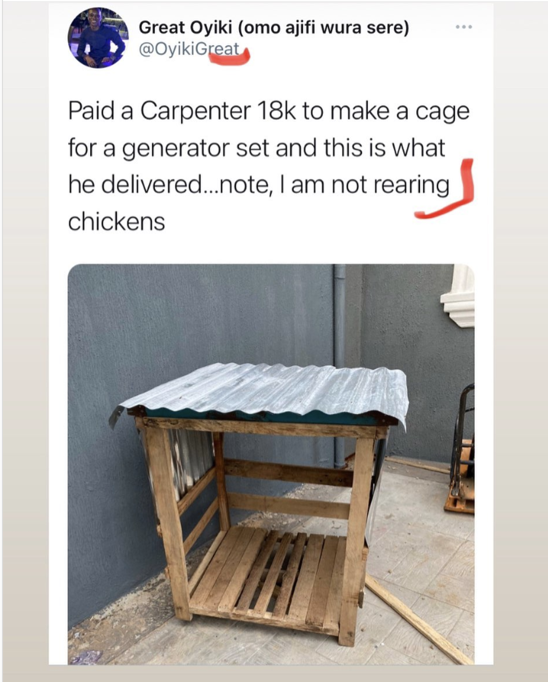 man carpenter cage generator hencoop