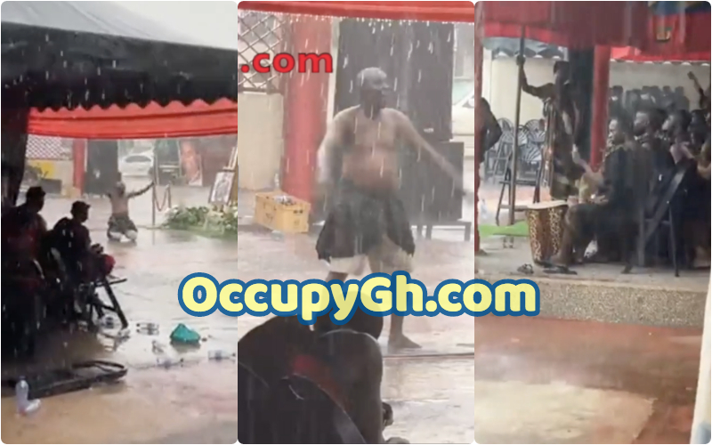 ghanaian man commands rain stop