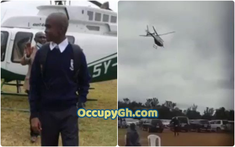 shs boy reports school in helicopter