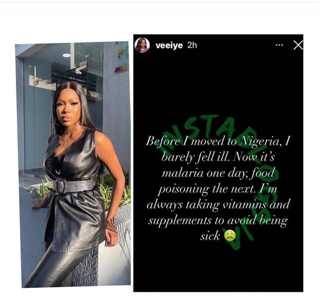 bbnaija vee poisoned