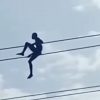 Thief Hangs On Power Line