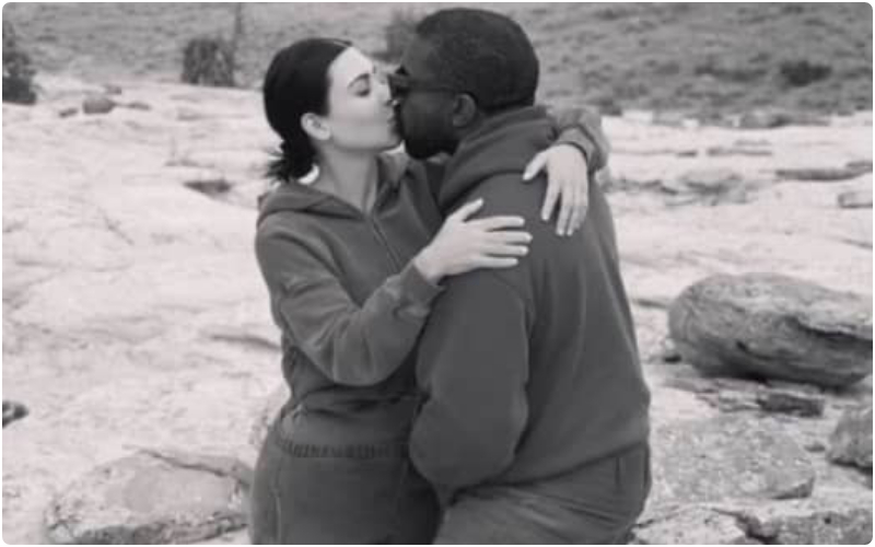 kanye west shares kissing photo with kim kardashian