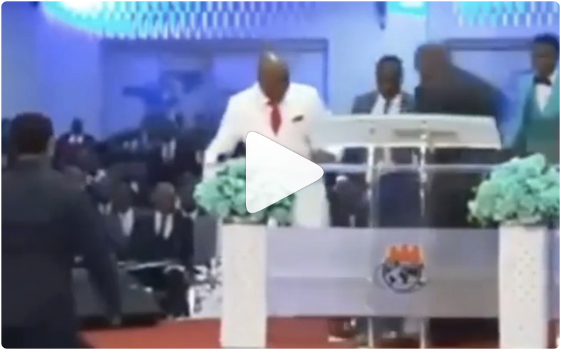 man charges at bishop oyedepo