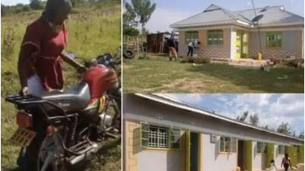 woman built house riding okada