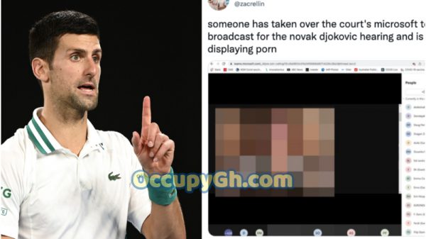 Porn streamed Novak Djokovic court