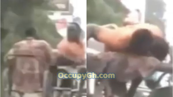 two cripple beggars fight