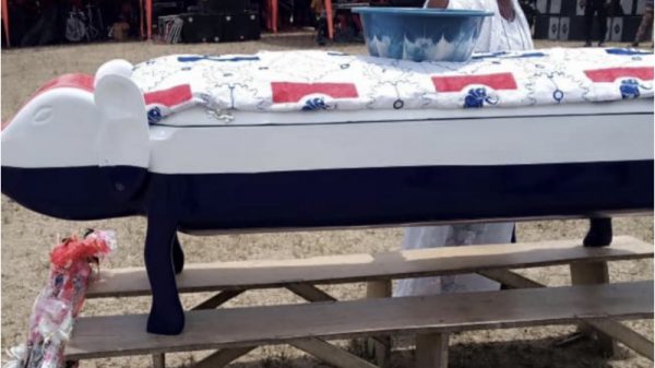 NPP Supporter Buried With An Elephant Casket (PHOTOS)
