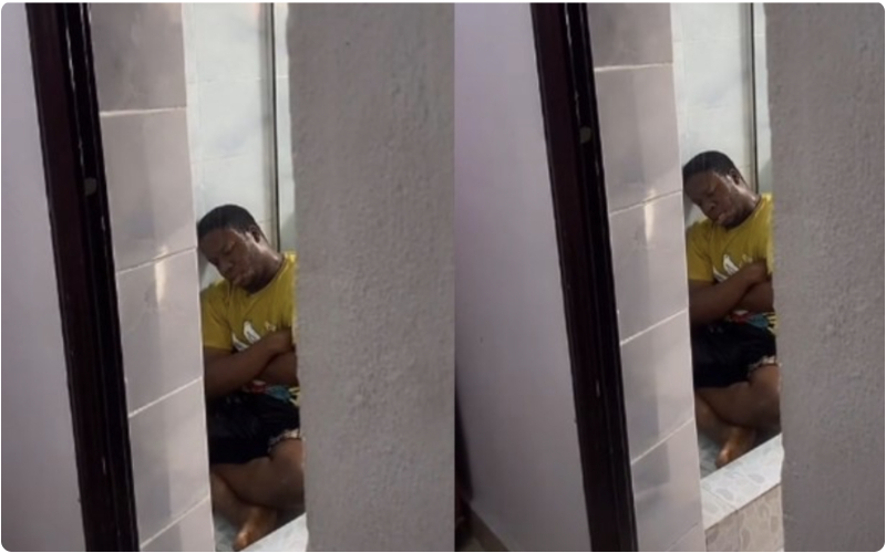 heartbroken man crying under shower