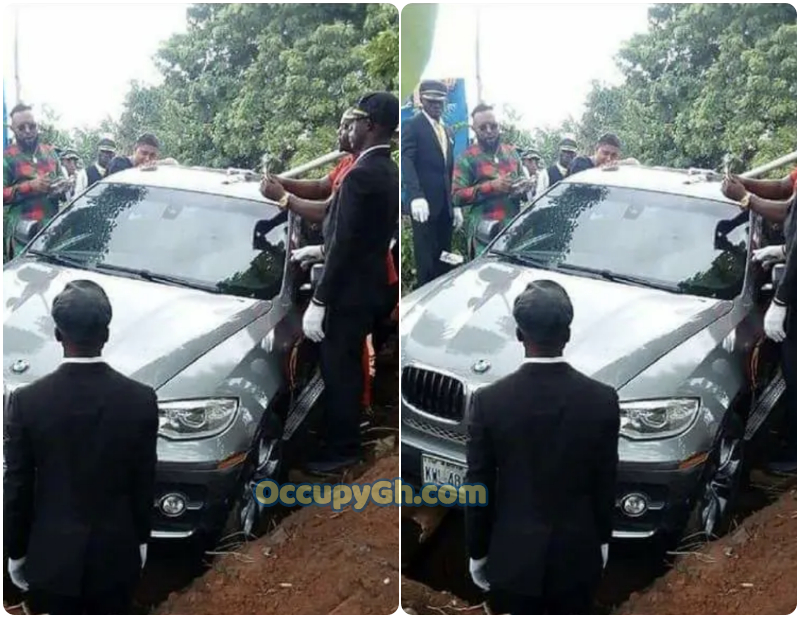 nigerian man buries father inside bmw