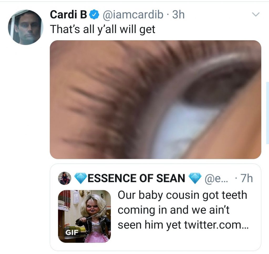 cardi b baby son face