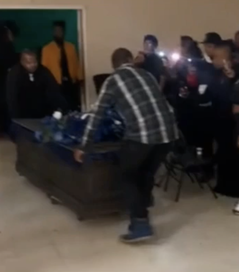 Lady Arrives In Coffin celebrate birthday