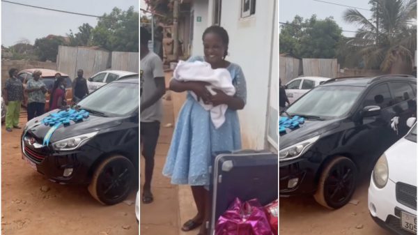 ghanaian man gift wife car giving birth