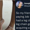 lady sacked job leg chain