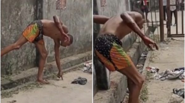 man punished by youths