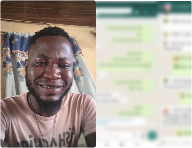 man tears girlfriend whatsapp