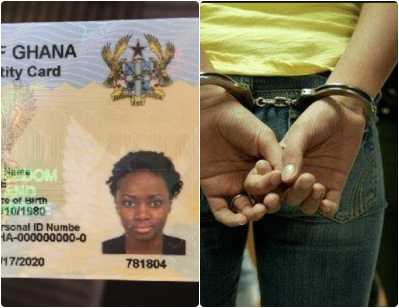 nigerian lady arrested ghana card