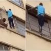man catches wife lover escaping window