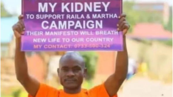 man selling kidney for raila