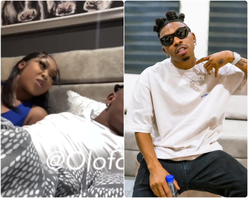 Mayorkun in bed with girlfriend