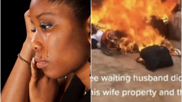 man set wife properties fire