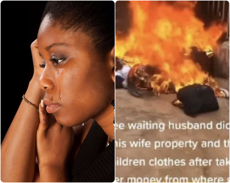 man set wife properties fire