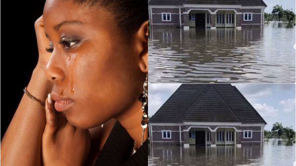 lady house submerged floods bayelsa