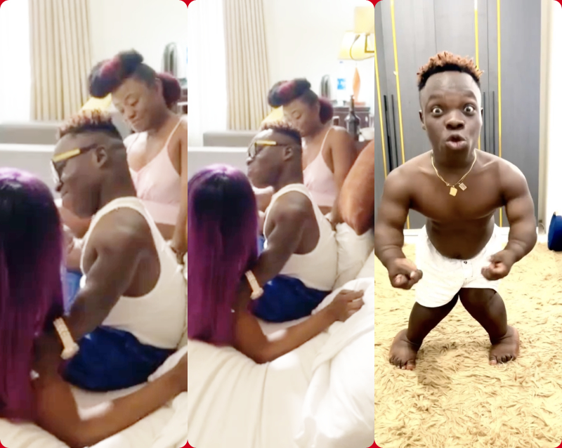 shatta bandle caught in bed two girls