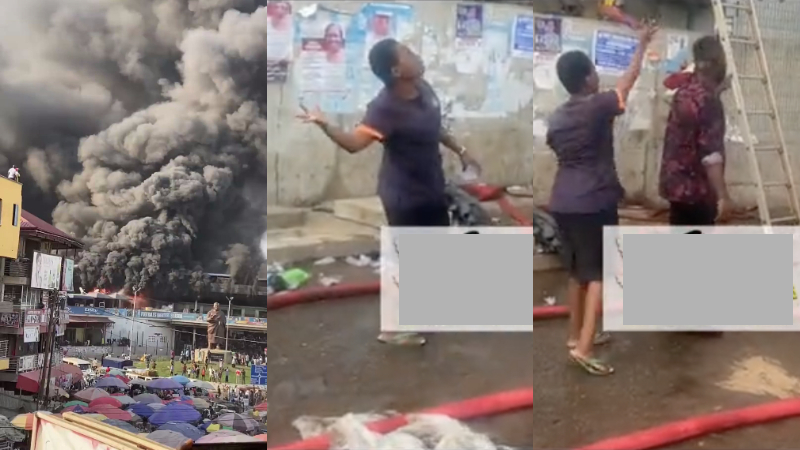 woman praying kejetia market fire