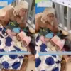 Woman Triplet Babies begging