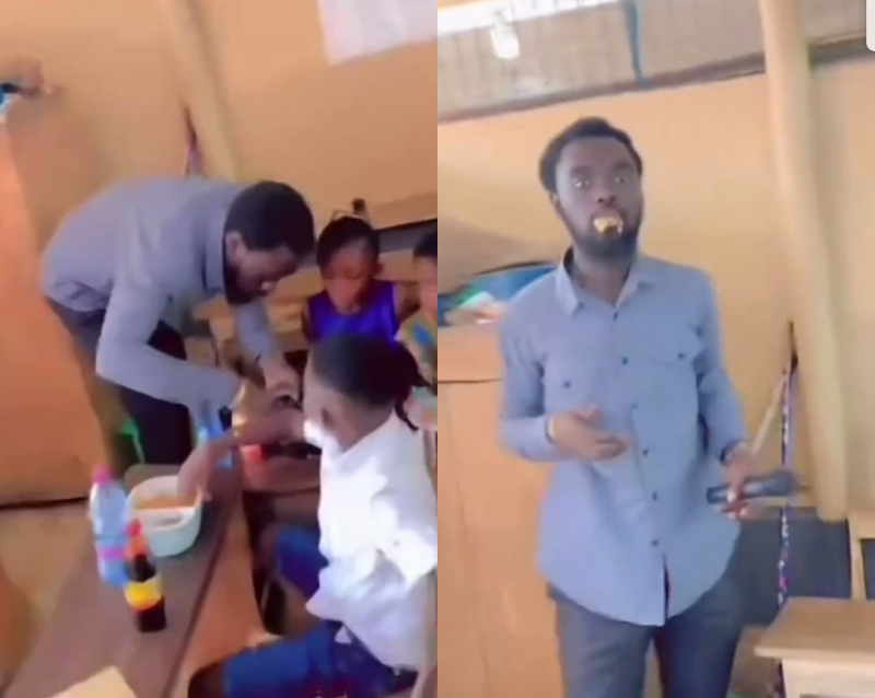 teacher stealing pupil food