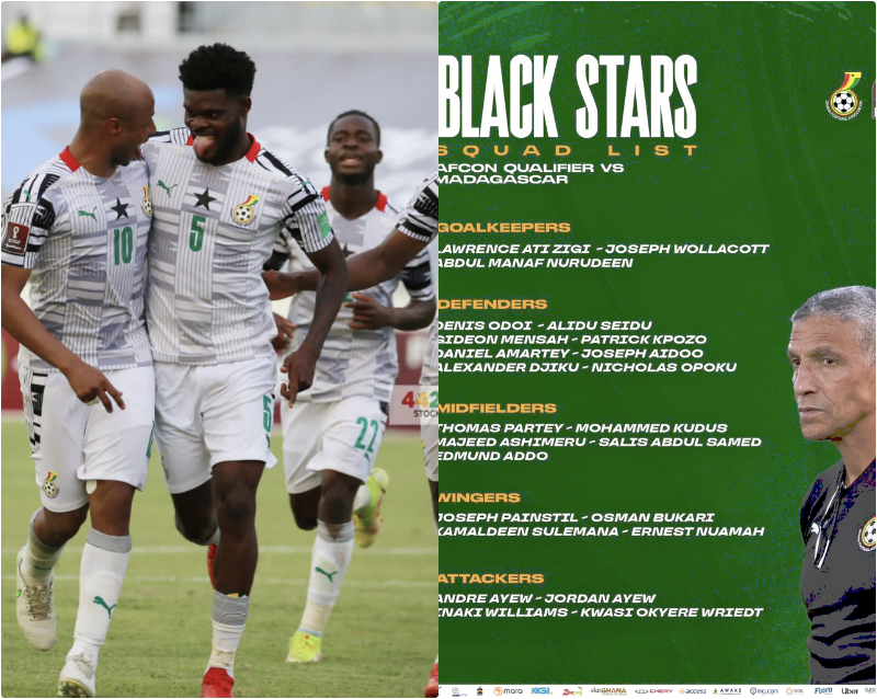 Ghana Black Stars Squad AFCON Against Madagascar