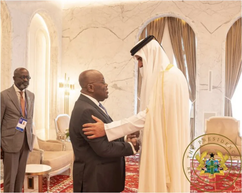 nana akufo addo with Emir of Qatar