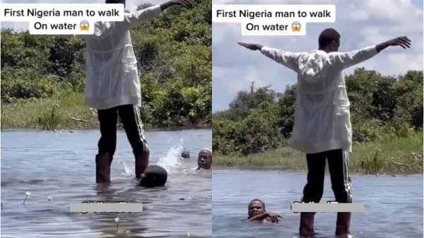 nigerian man walk on water